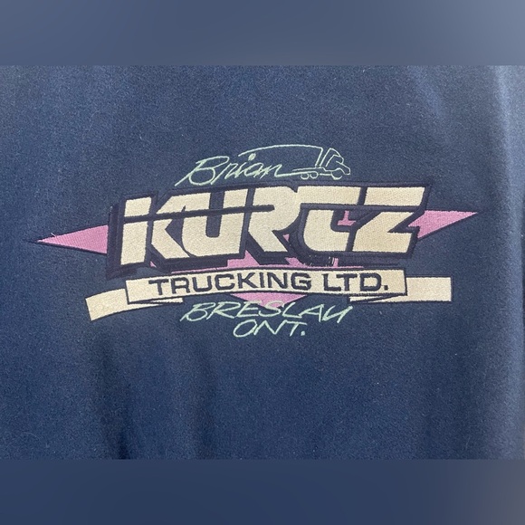 VINTAGE Trucking LTD CANADA Wool & Leather SPORTSWEAR BOMBER JACKETS Sz Large - Picture 11 of 15